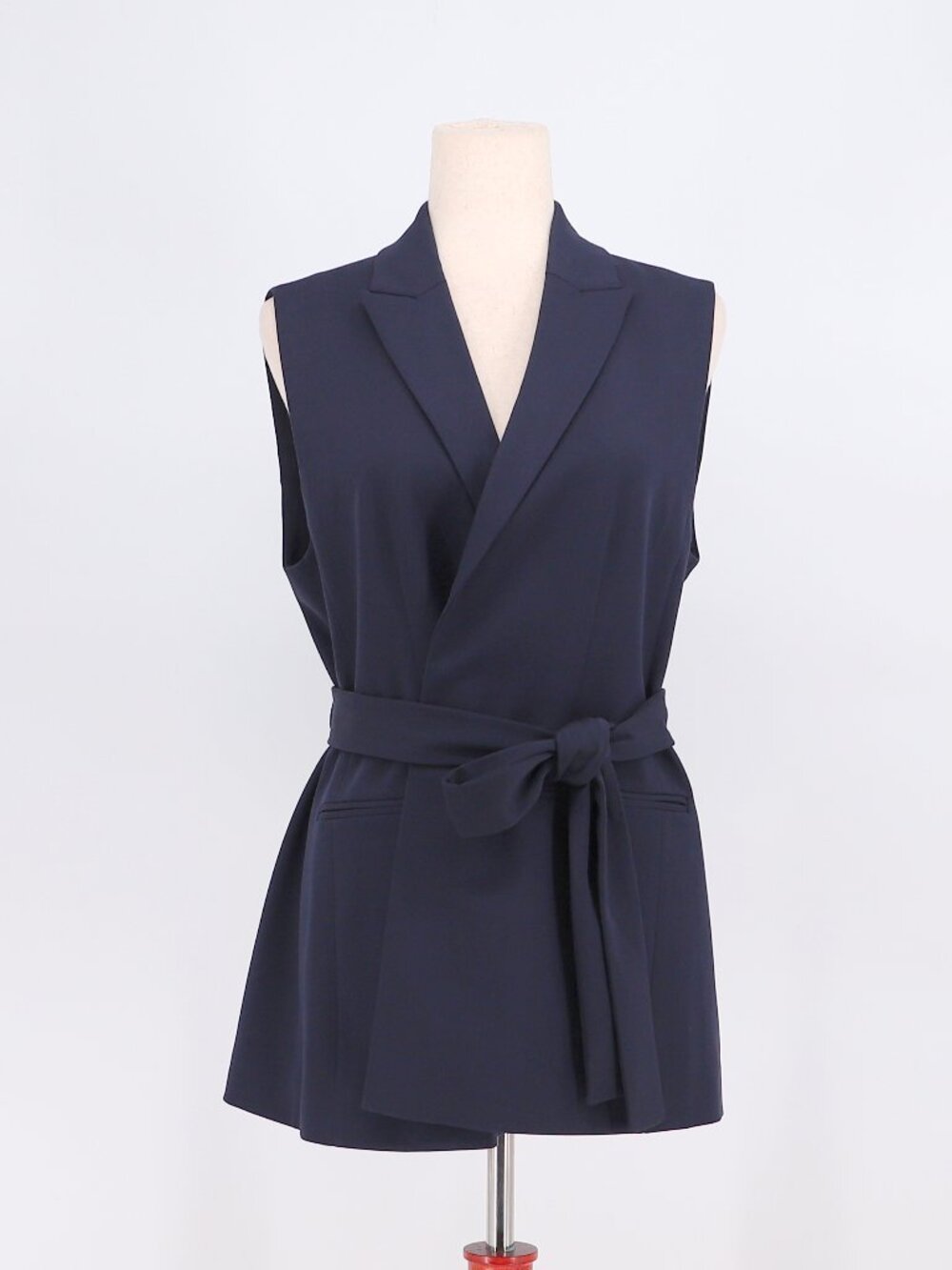 NWT ANN TAYLOR Belted Vest Jacket in Navy Size 8